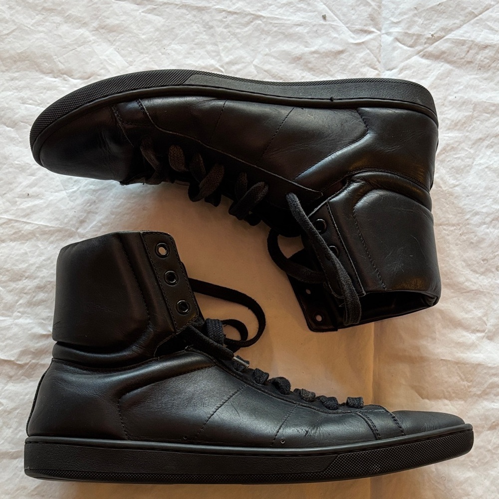 St.Laurent Black High-Top Men's Sneakers